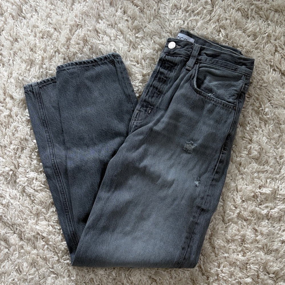 Etica High-Rise Washed Black Jeans